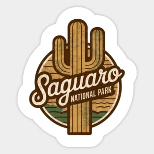 Retro Vintage Saguaro National Park Emblem Sticker
